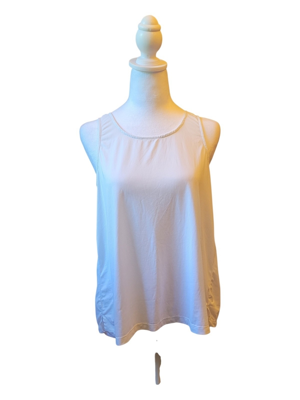 White Scoop Neck Performance Tank